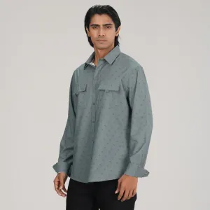 Mens Green Aop L/S Shirt