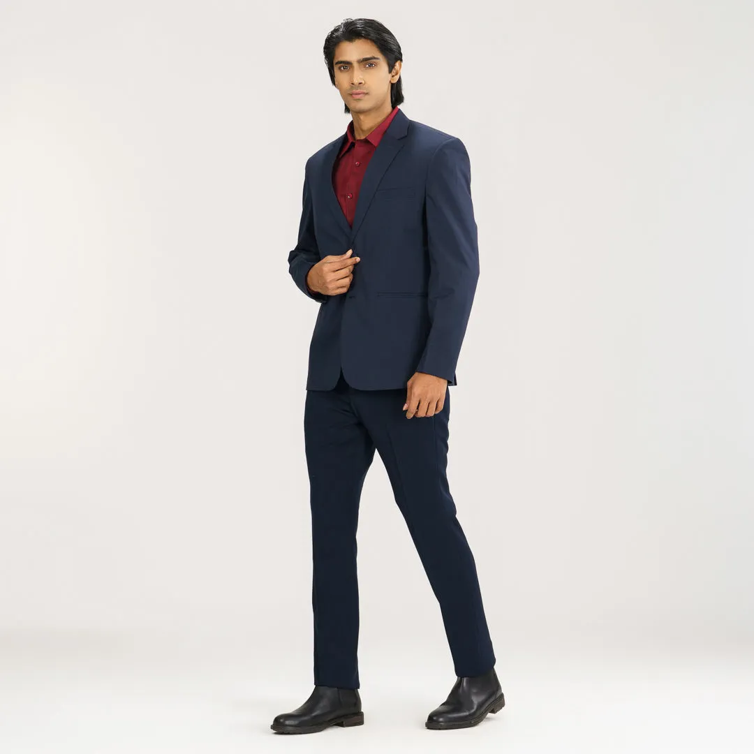 Mens Navy Slim Fit Blazer