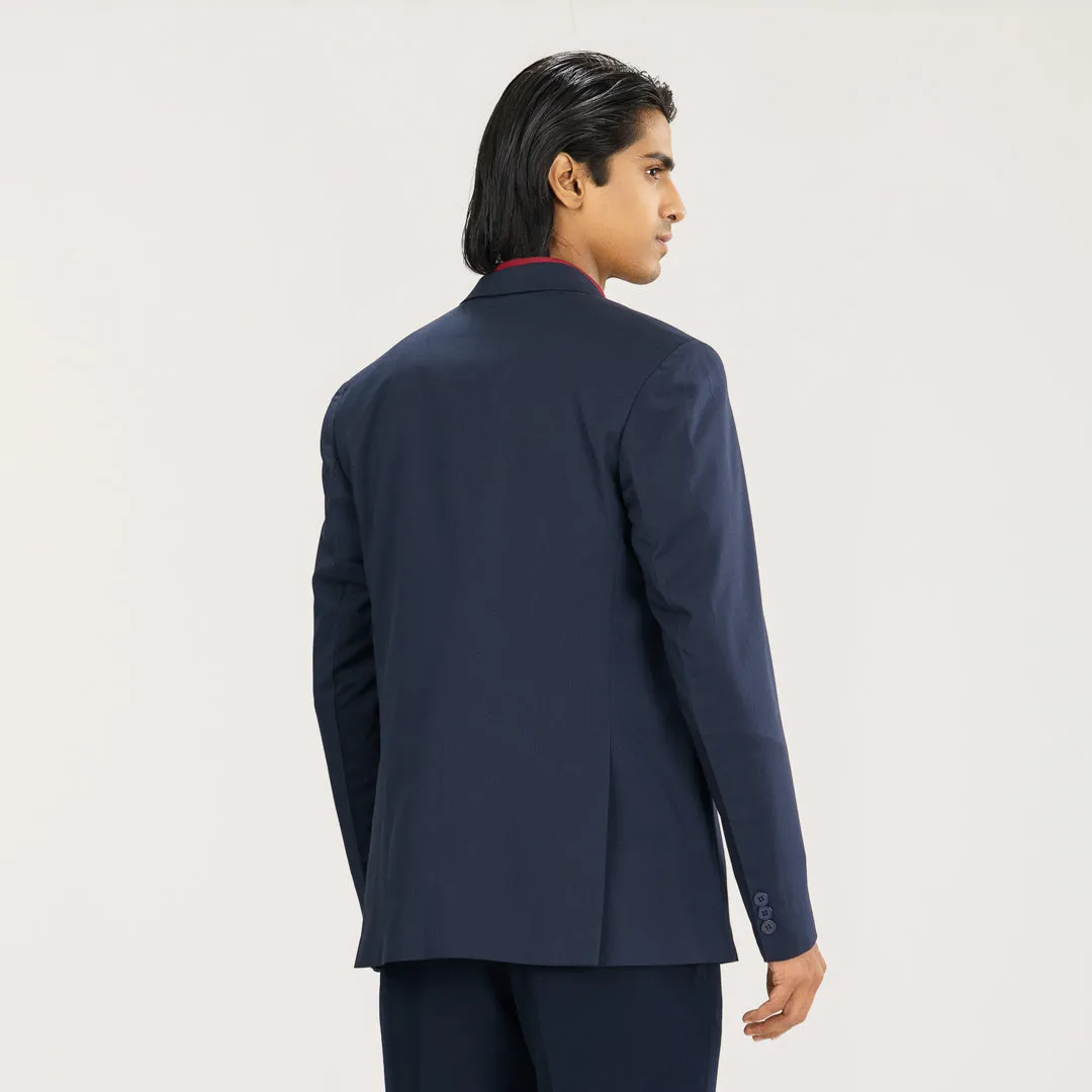 Mens Navy Slim Fit Blazer