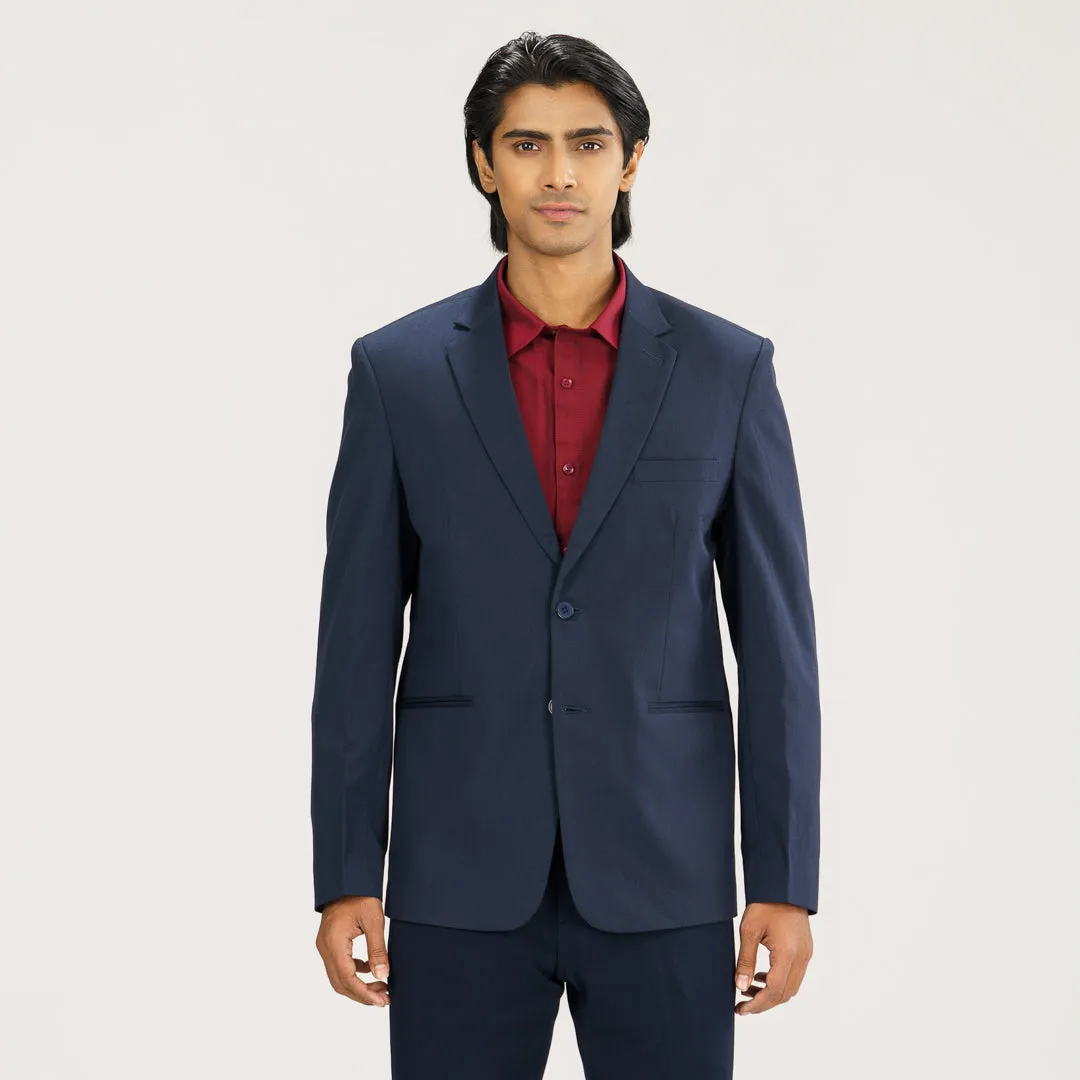 Mens Navy Slim Fit Blazer