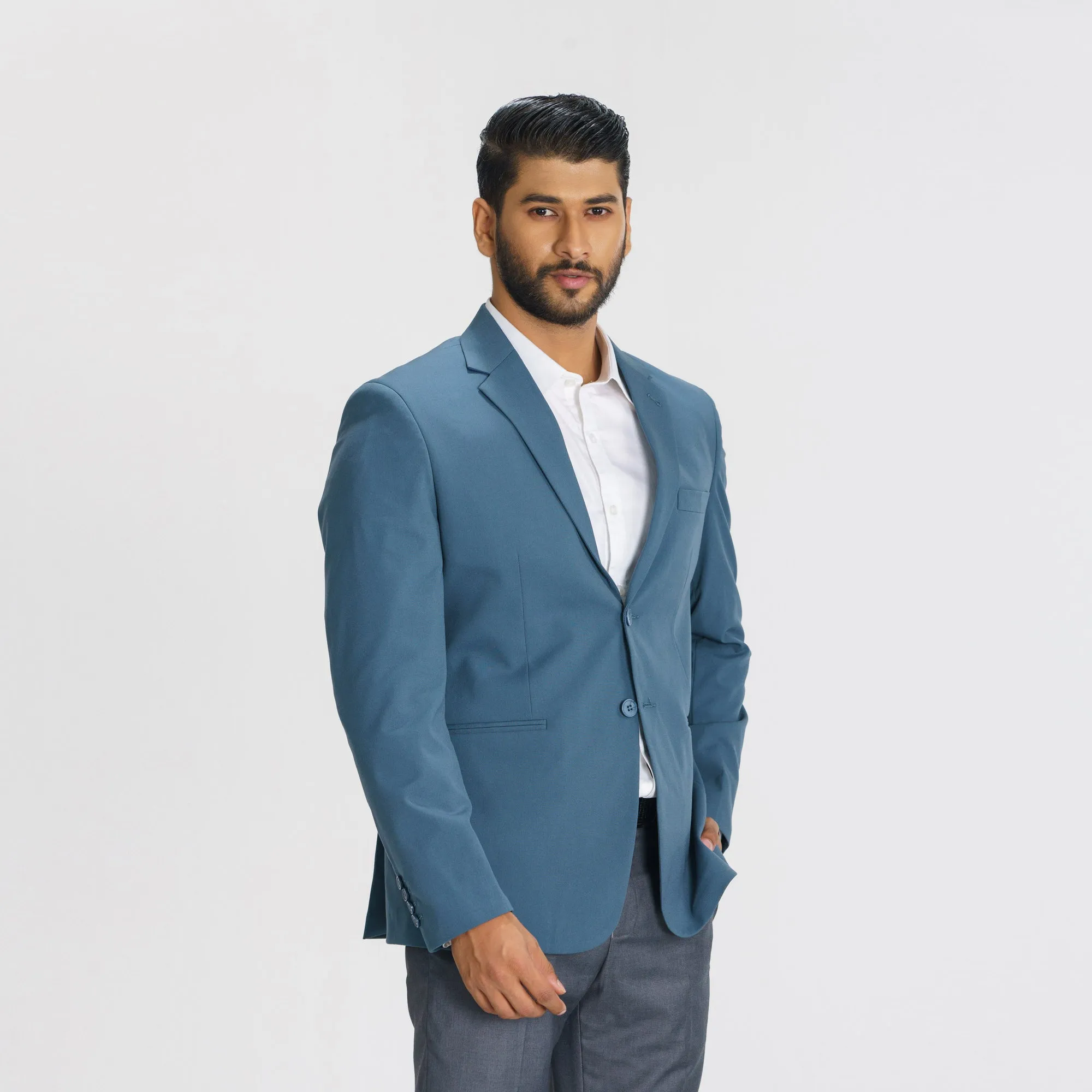 Mens Sea Green Slim Fit Blazer