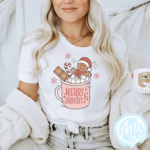 Merry & Bright Tee | Women | Christmas | Santa | Adult |