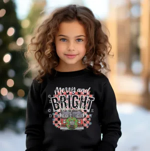 Merry   Bright Checkered FIRE © Youth Sweatshirt