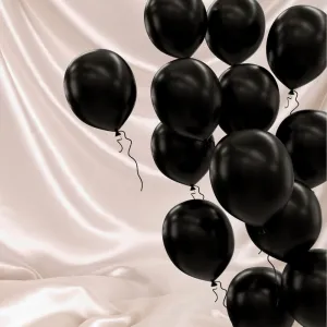 Metallic Black Color Balloon (Pack of 25) for Birthday Parties & Decoration