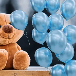 Metallic Blue Color Balloon (Pack of 25) for Birthday Parties & Decoration