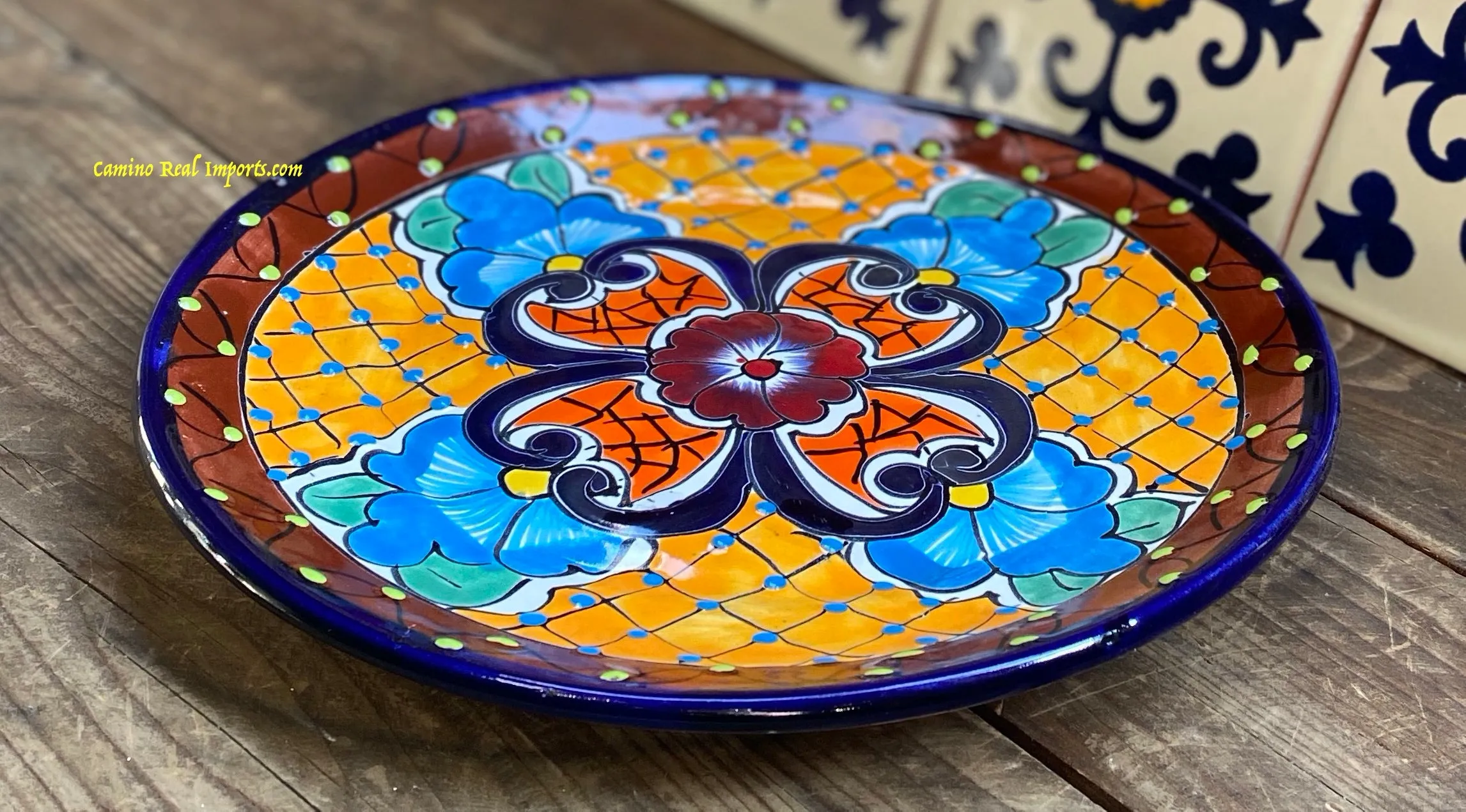 Mexican Wall Hanging Talavera pottery Plate 11" TP11015