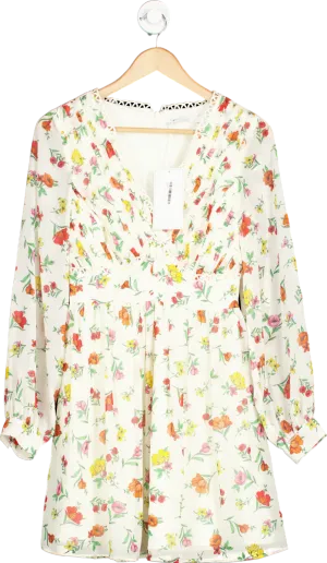 Michelle Keegan Cream Floral Mini Dress UK 8