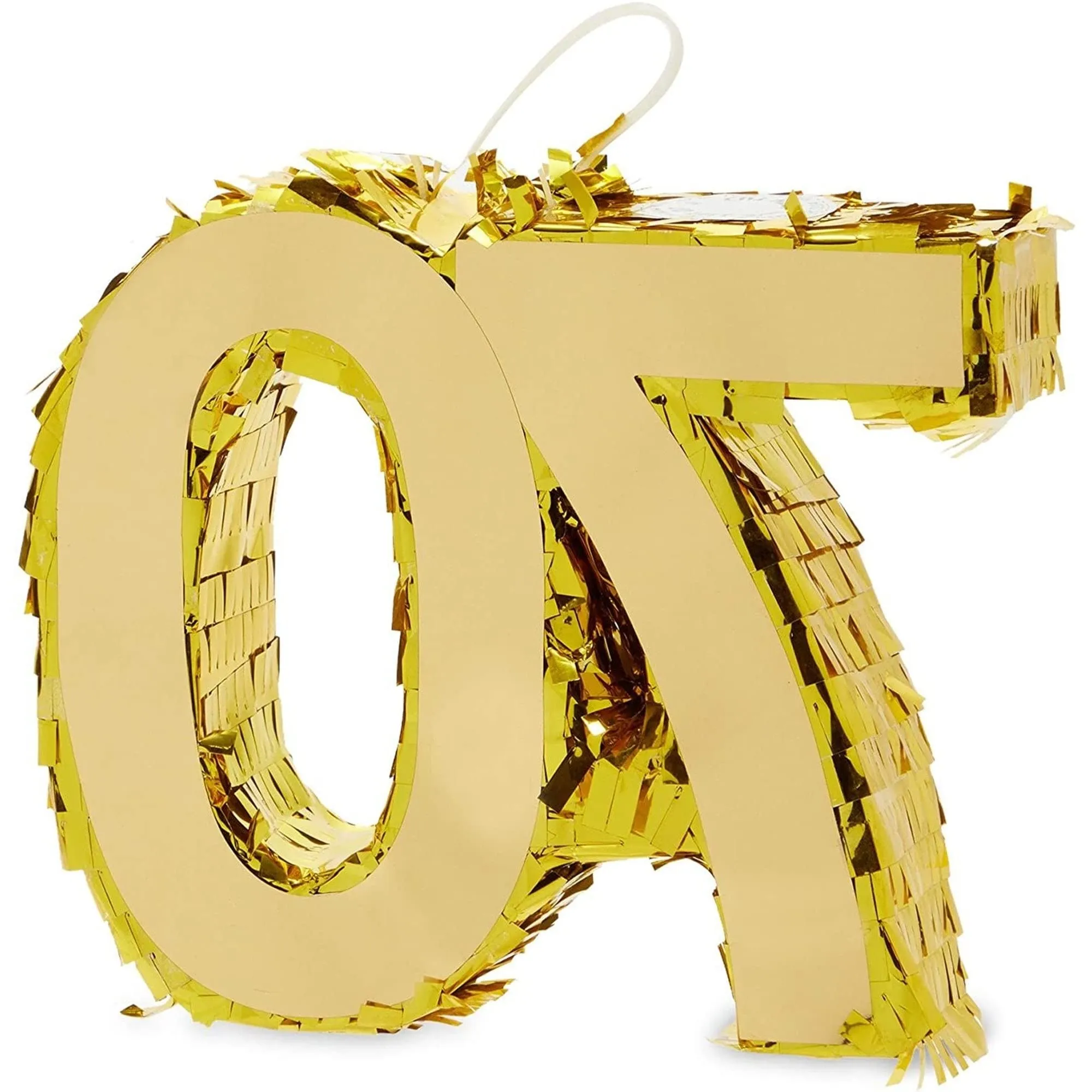 Mini Gold Foil Number 70 Pinata for 70th Birthday Party (7.5 X 6 2