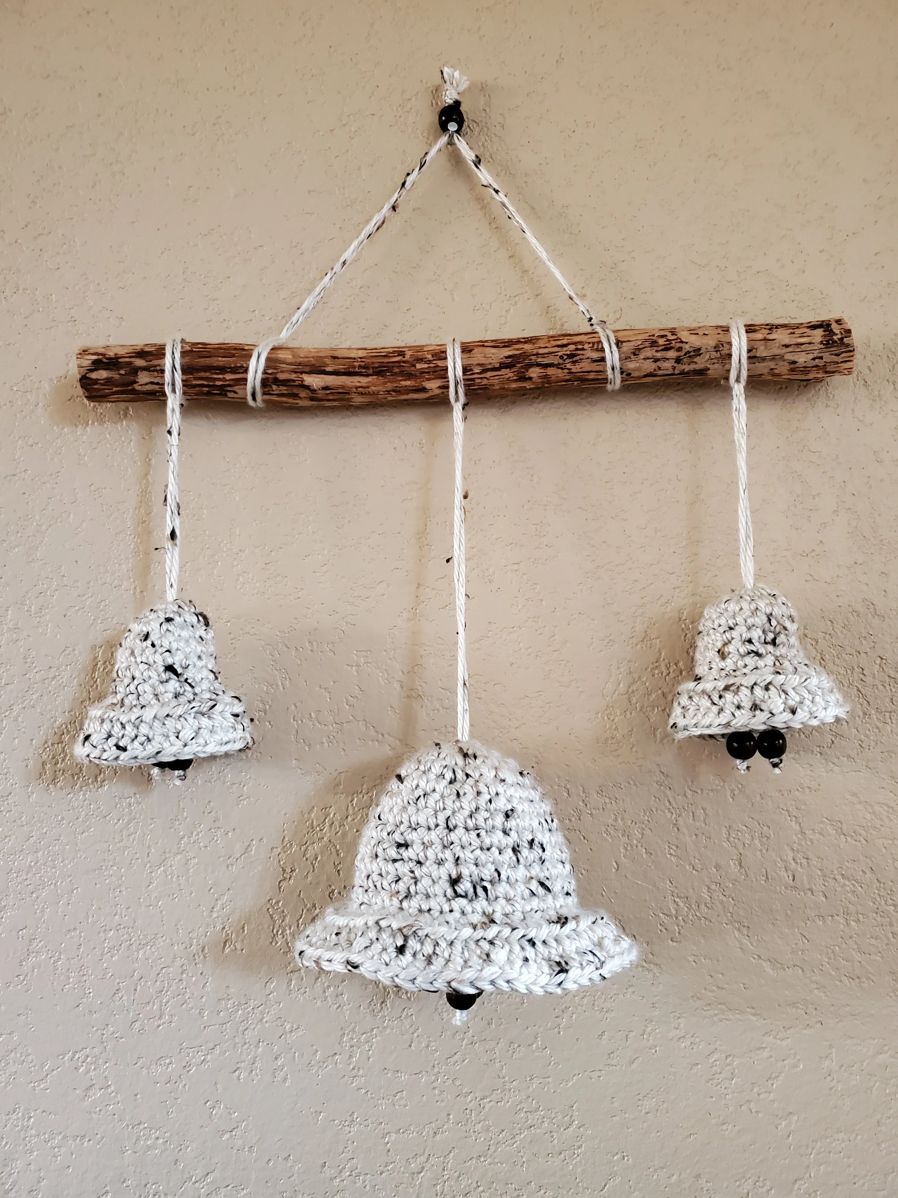 Mission Bell Wall Hanging, Handmade Crochet