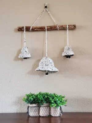 Mission Bell Wall Hanging, Handmade Crochet