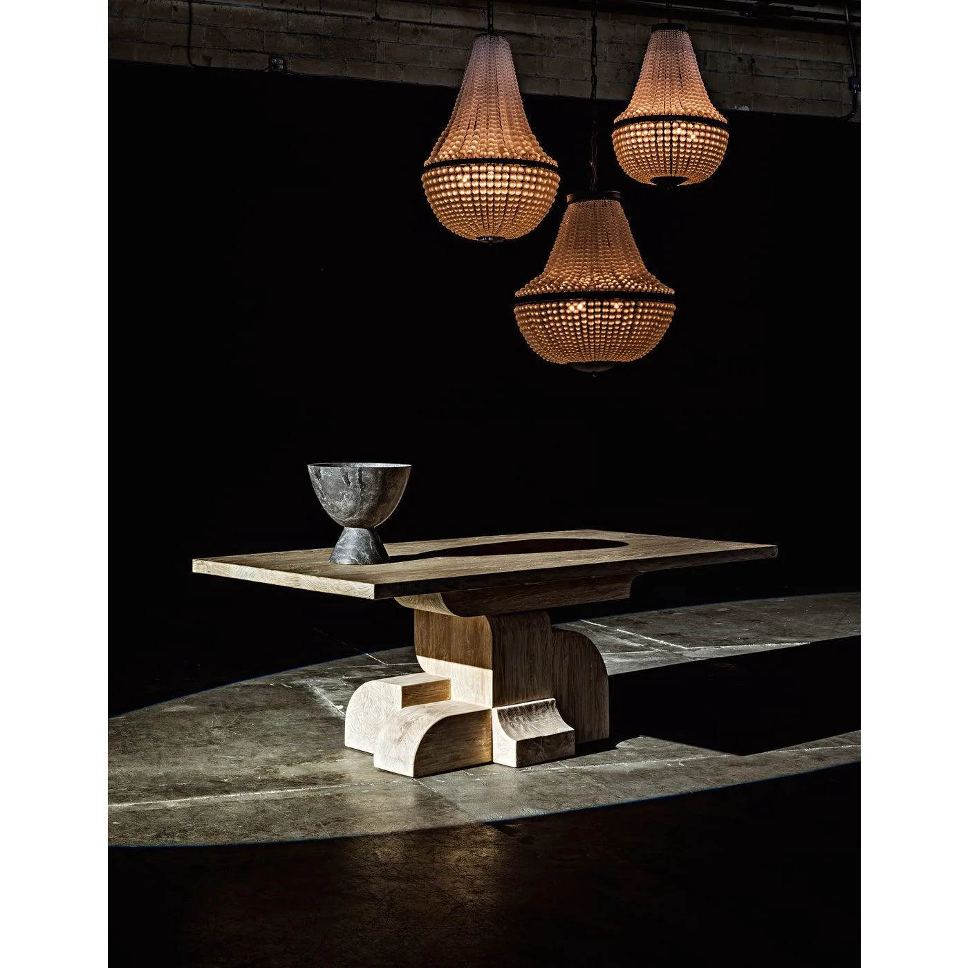Mist Chandelier, Black Steel