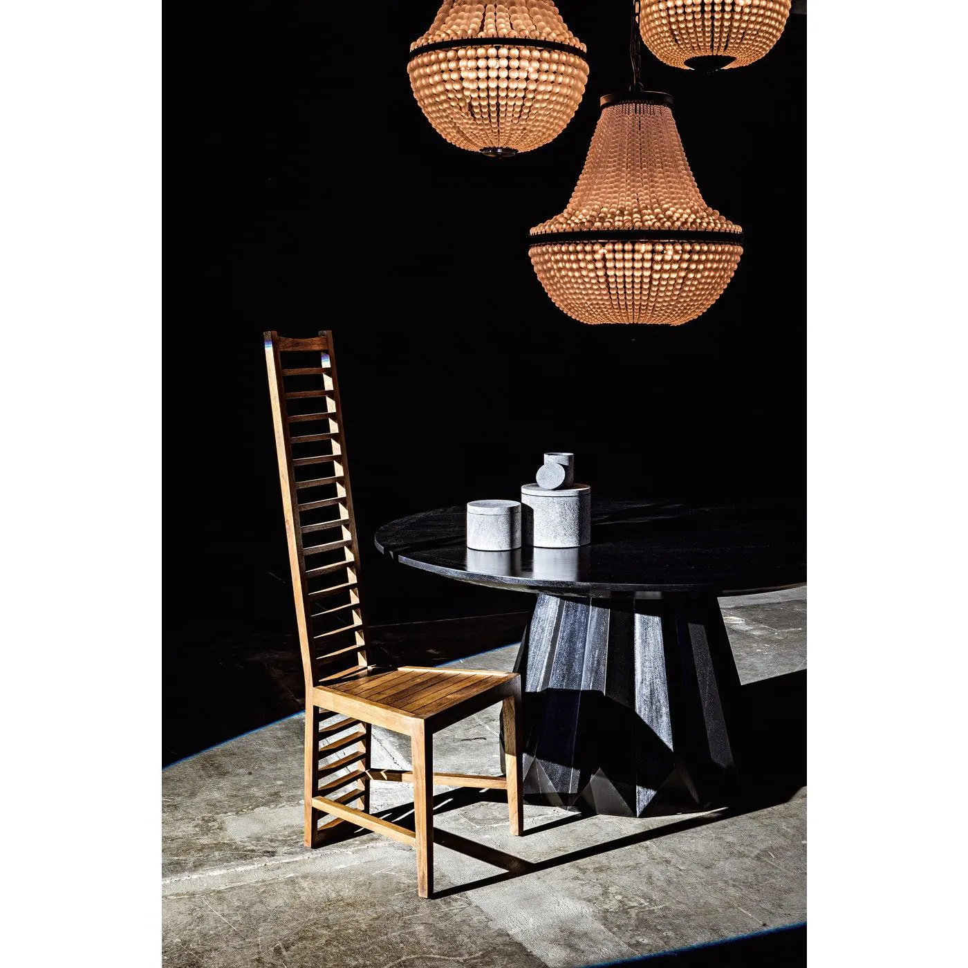 Mist Chandelier, Black Steel