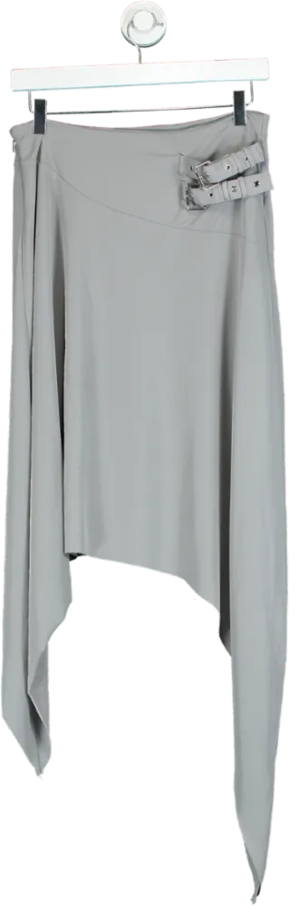 Mistress Rocks Grey Asymmetric Wrap Skirt Medium