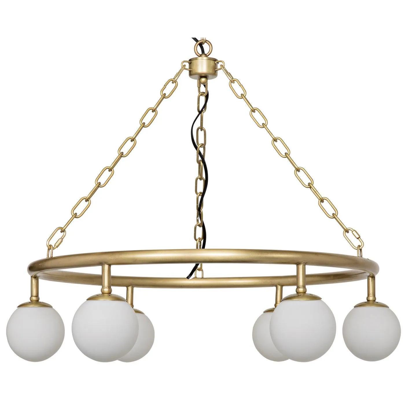 Modena Chandelier, Small, Metal with Brass Finish