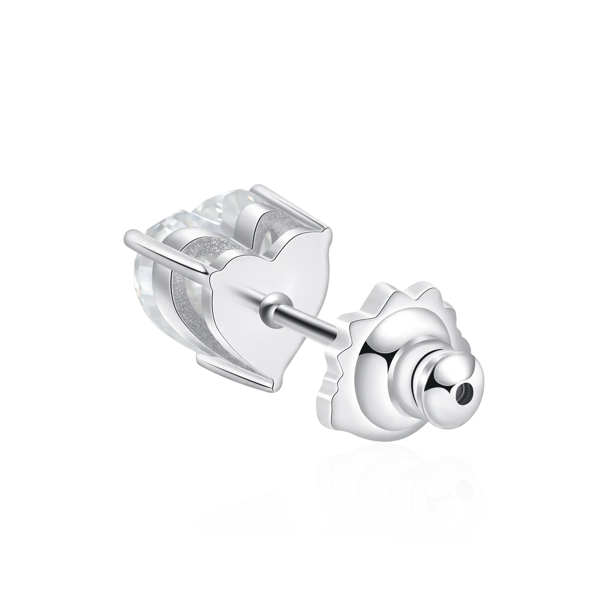 Moissanite Heart Stud Earrings