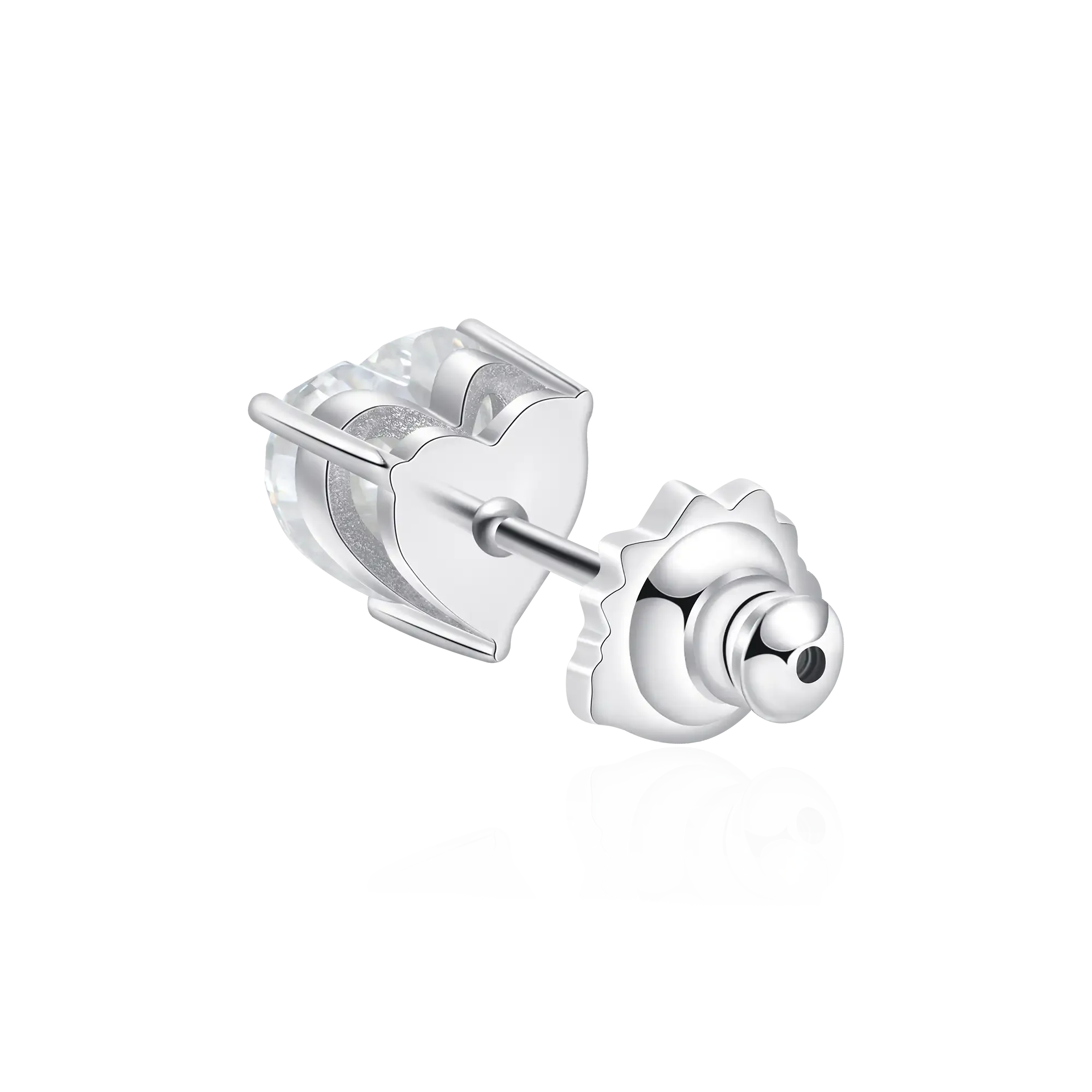 Moissanite Heart Stud Earrings