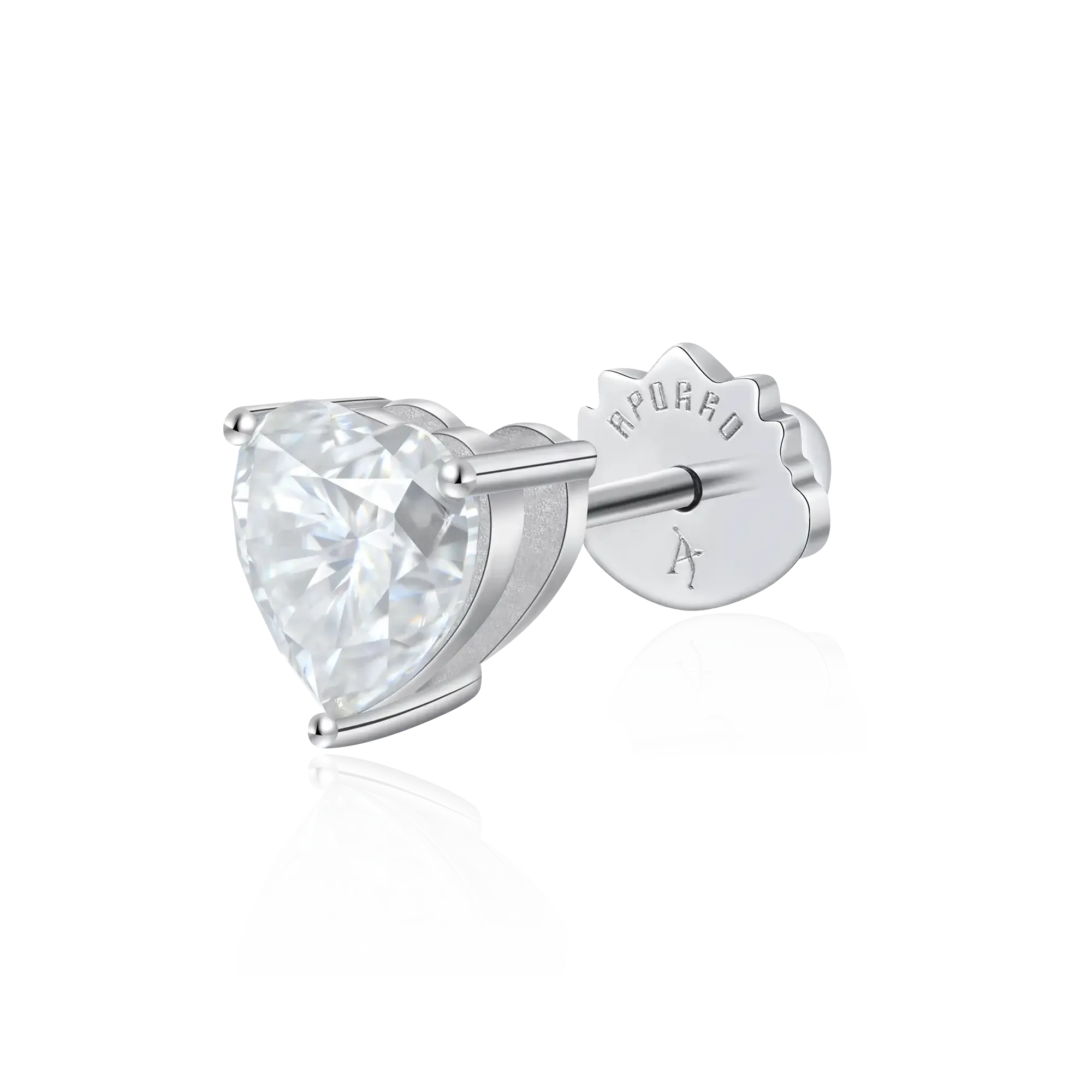 Moissanite Heart Stud Earrings