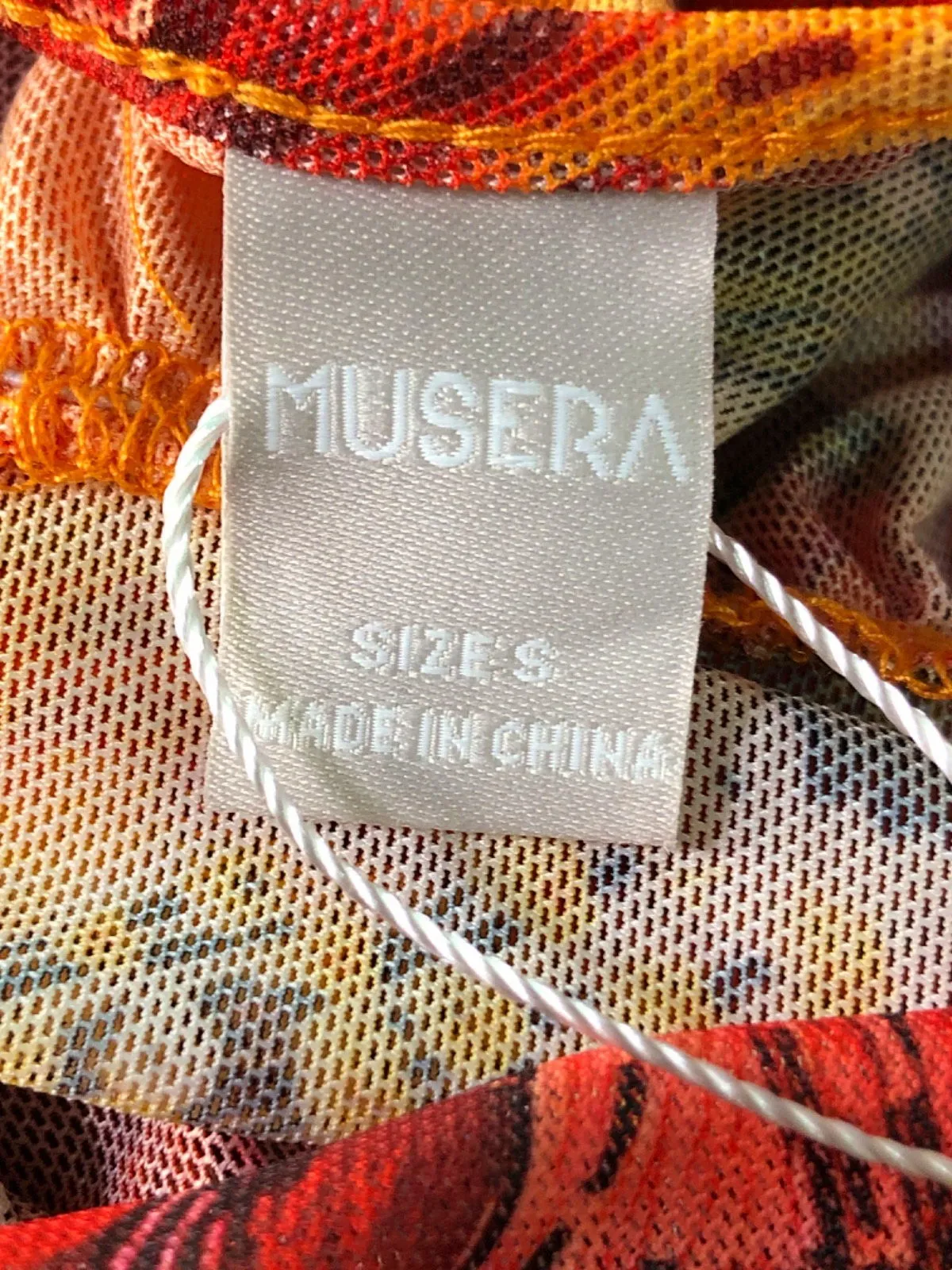 Mussera Orange Floral Ruffle Dress UK S