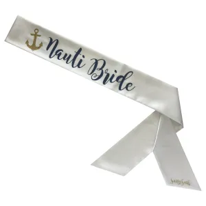 Nauti Bride Sassy Sash with Anchor - Two Tone