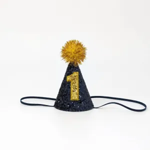 Navy with Gold Party Hat