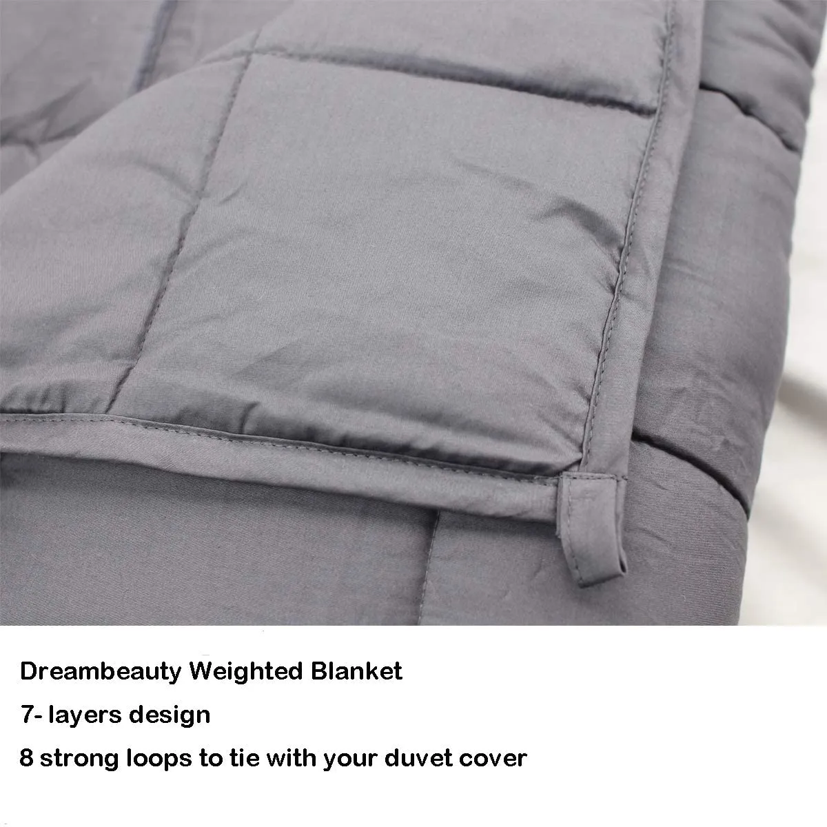 New Luna Weighted Blanket (41''x60'',10 lbs, Grey) 丨100% Cotton with Glass Beads丨Great Sleep for Adults,Youth, Retails $147 
