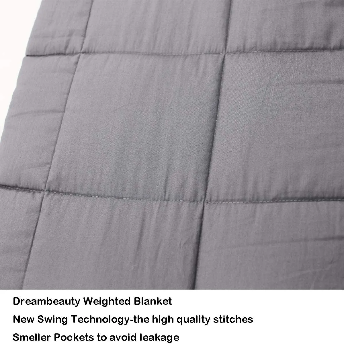 New Luna Weighted Blanket (41''x60'',10 lbs, Grey) 丨100% Cotton with Glass Beads丨Great Sleep for Adults,Youth, Retails $147 