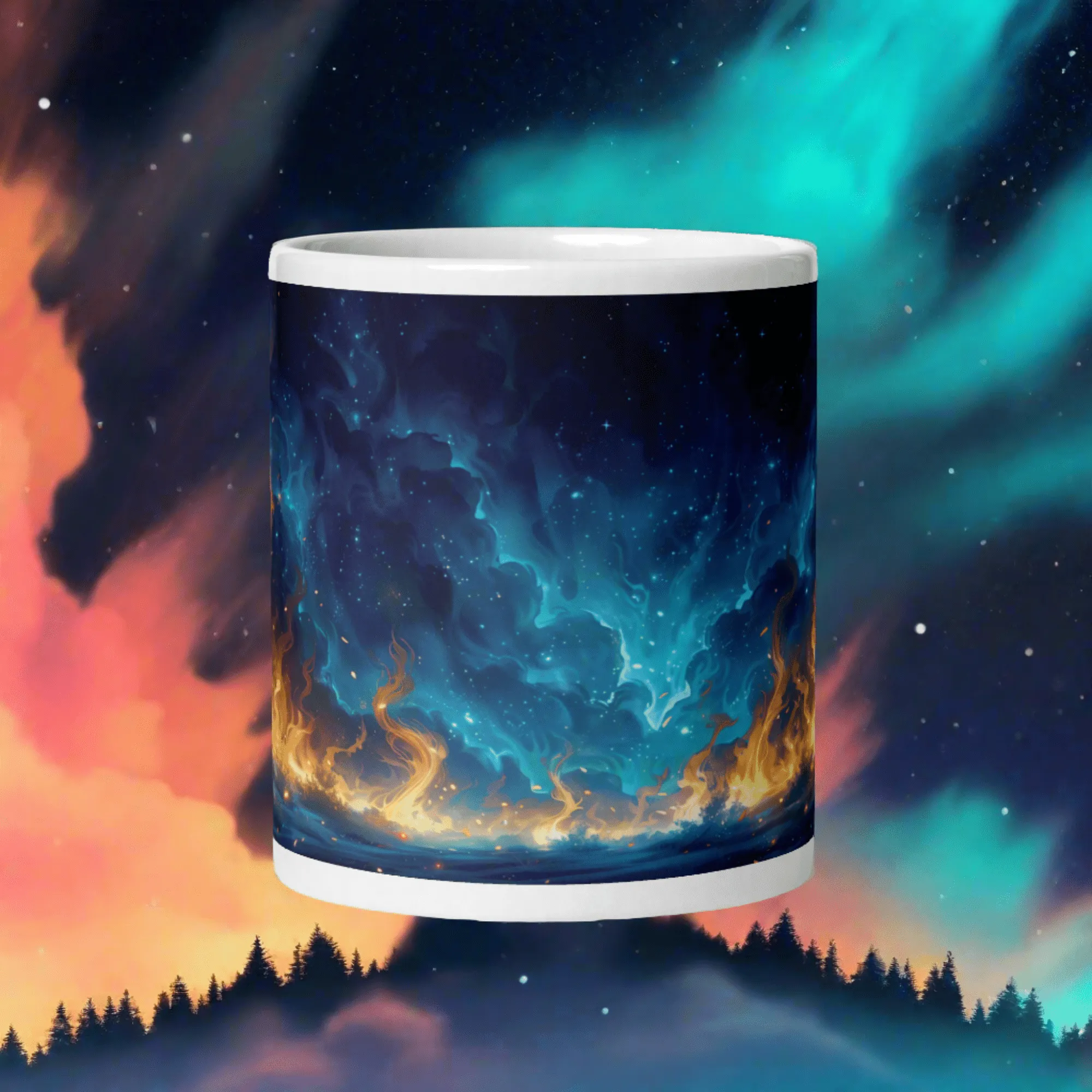 Night of Fire White Glossy Mug