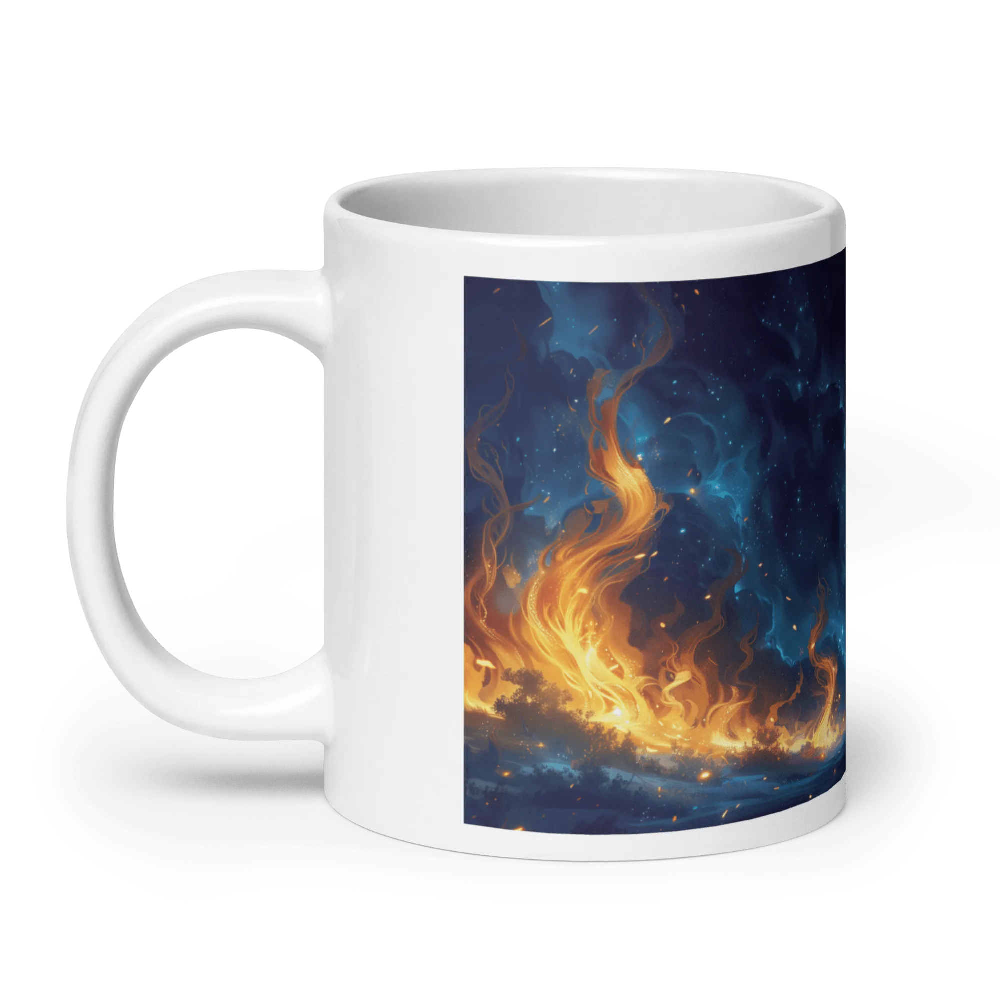 Night of Fire White Glossy Mug