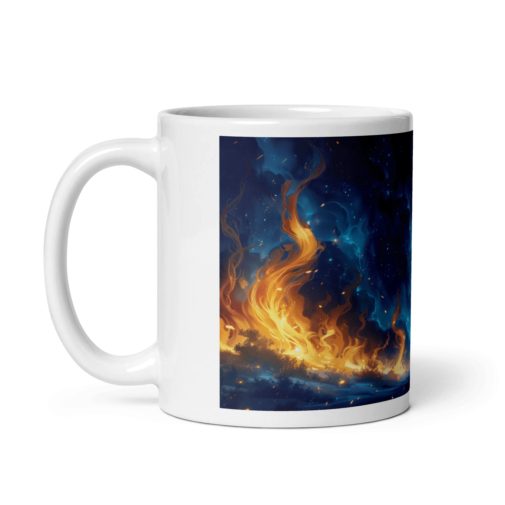 Night of Fire White Glossy Mug