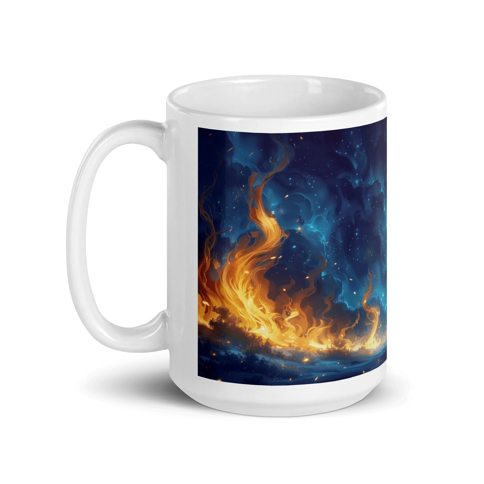 Night of Fire White Glossy Mug