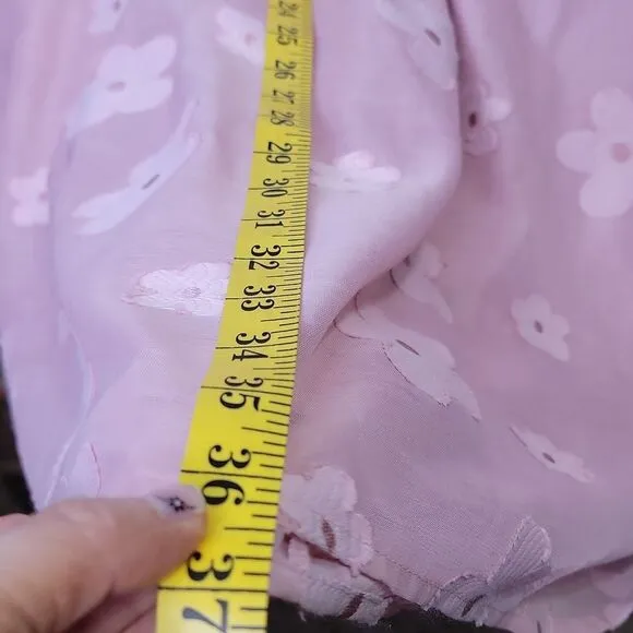 One loved babe. Pink Floral Dress with Puff Sleeves. Size 1XL. EUC