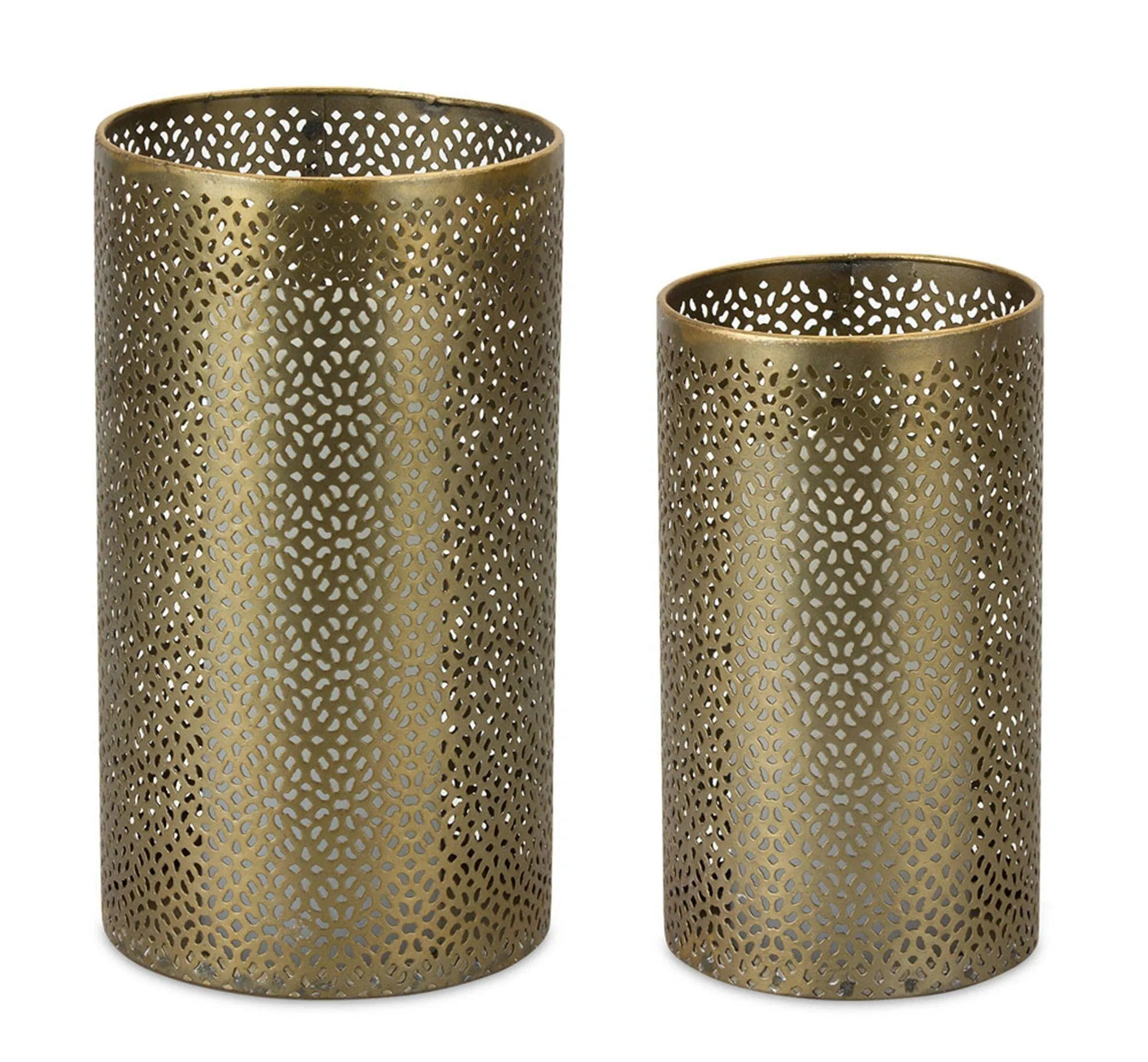 Ornamental Punched Metal Candle Holder (Set of 4)