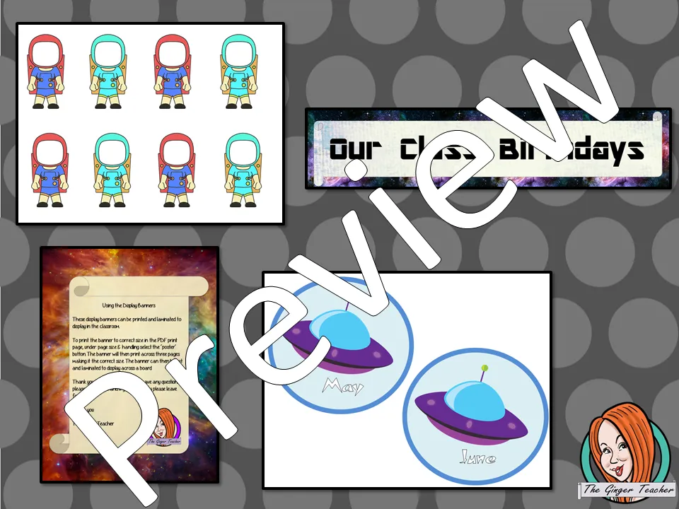 Outer Space Classroom Theme Birthday Display