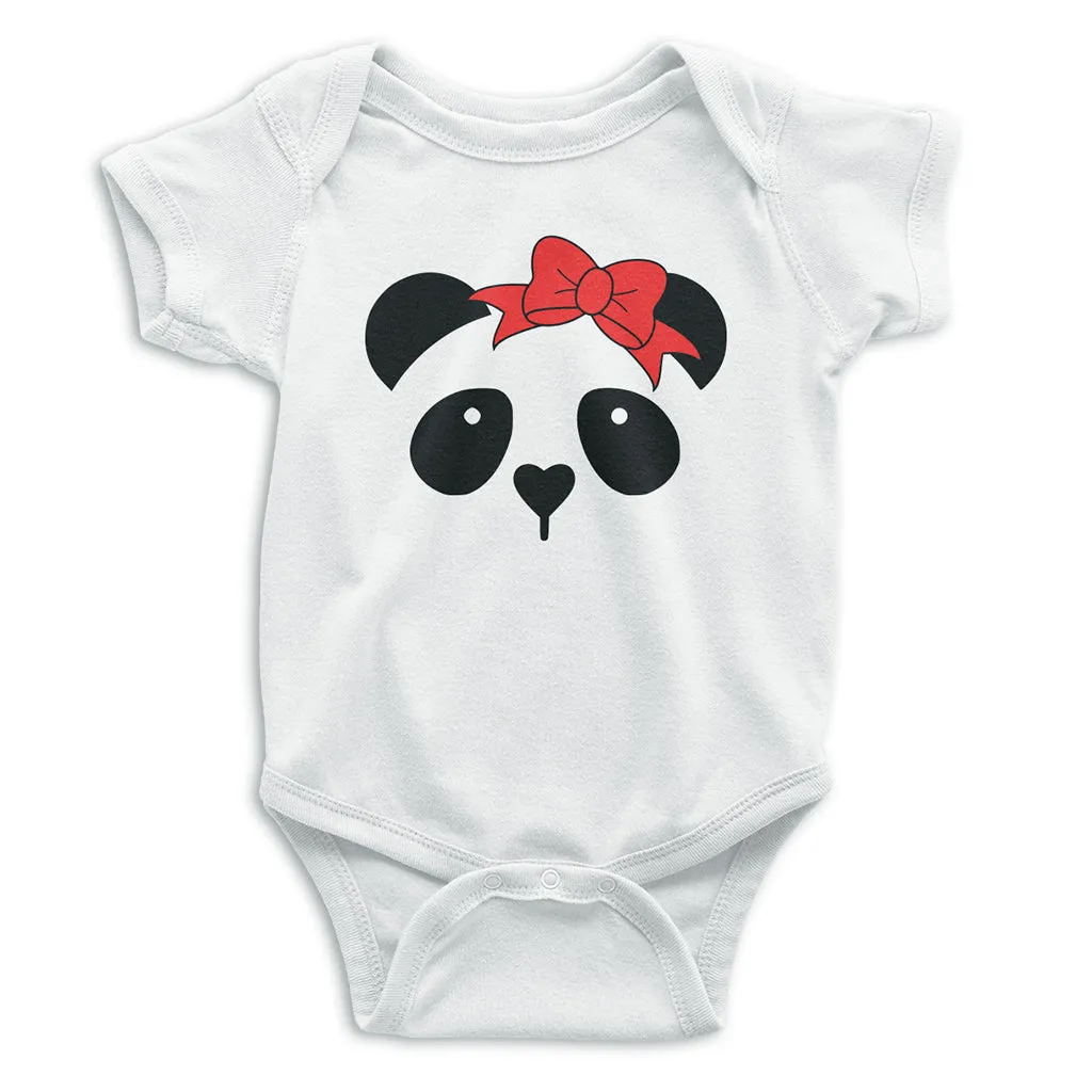 Panda with Red Headband - Short Sleeve Graphic T-shirt for Girl