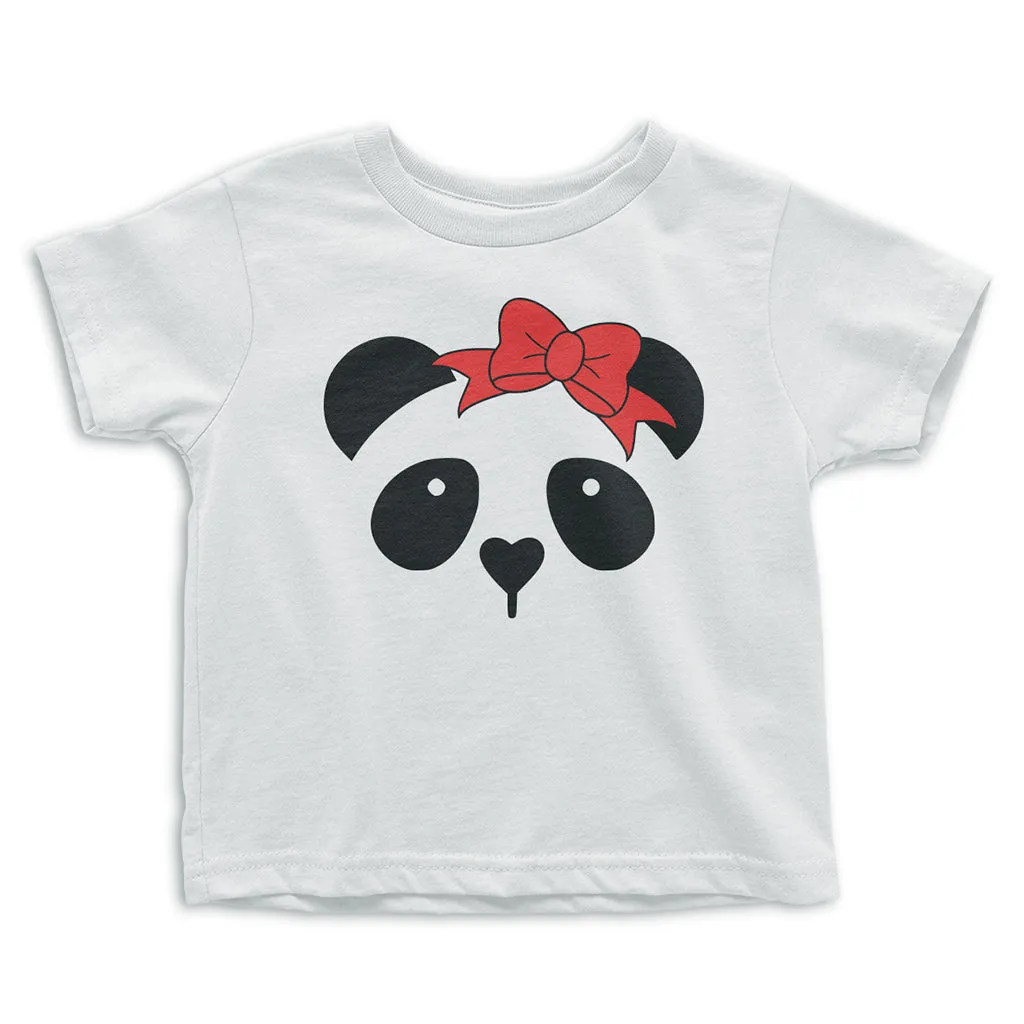 Panda with Red Headband - Short Sleeve Graphic T-shirt for Girl
