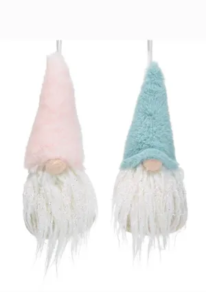 Pastel Gnome Plush Ornament - Blue