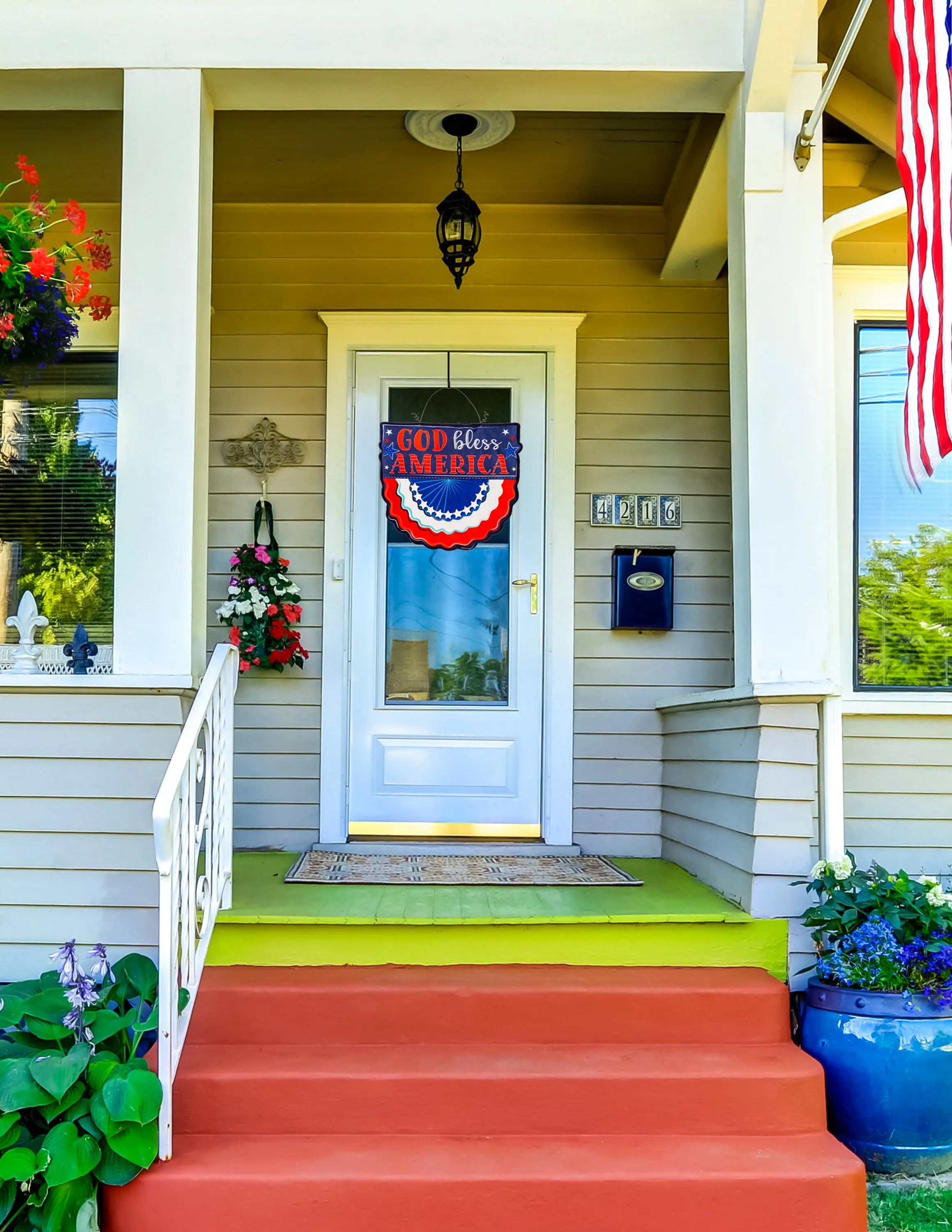 Patriotic God Bless America Bunting Estate Door Décor,2deb2560