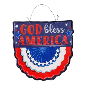 Patriotic God Bless America Bunting Estate Door Décor,2deb2560