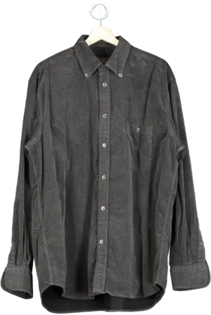 Paul & Shark Grey Corduroy Button-Up Shirt UK XL