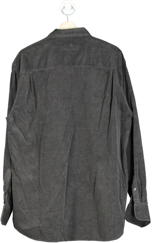 Paul & Shark Grey Corduroy Button-Up Shirt UK XL