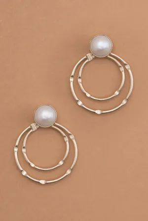 Pearl Double Hoop Earrings