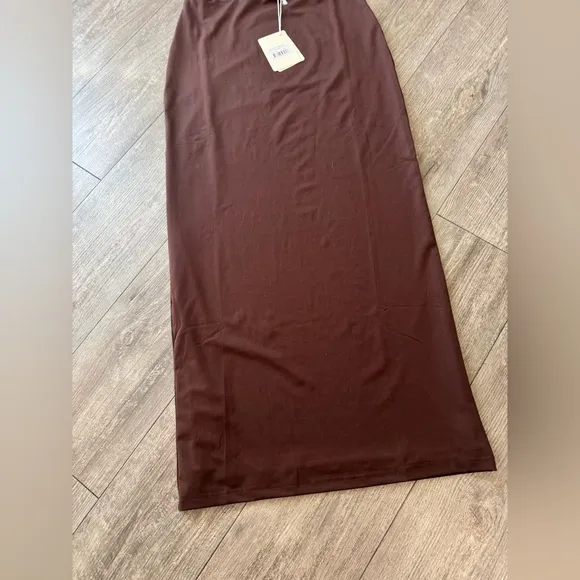 PEPERMAYO solace soul Chic Brown Maxi Skirt with Flowing 🤍