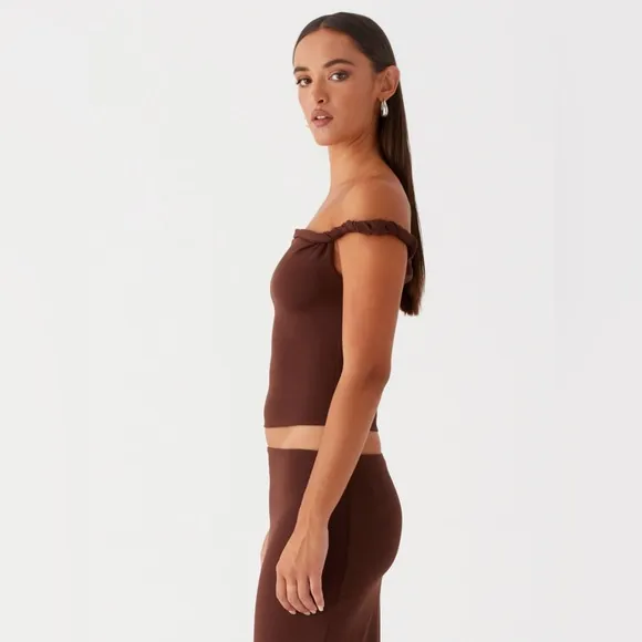 PEPERMAYO solace soul Chic Brown Maxi Skirt with Flowing 🤍