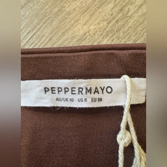PEPERMAYO solace soul Chic Brown Maxi Skirt with Flowing 🤍