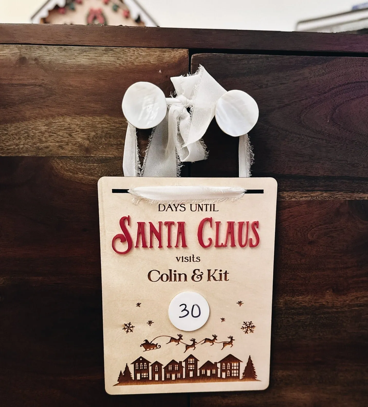 Personalized Santa Hanging Countdown Sign