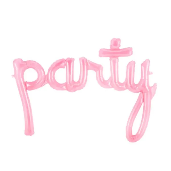 Pink "PARTY" Script Balloon