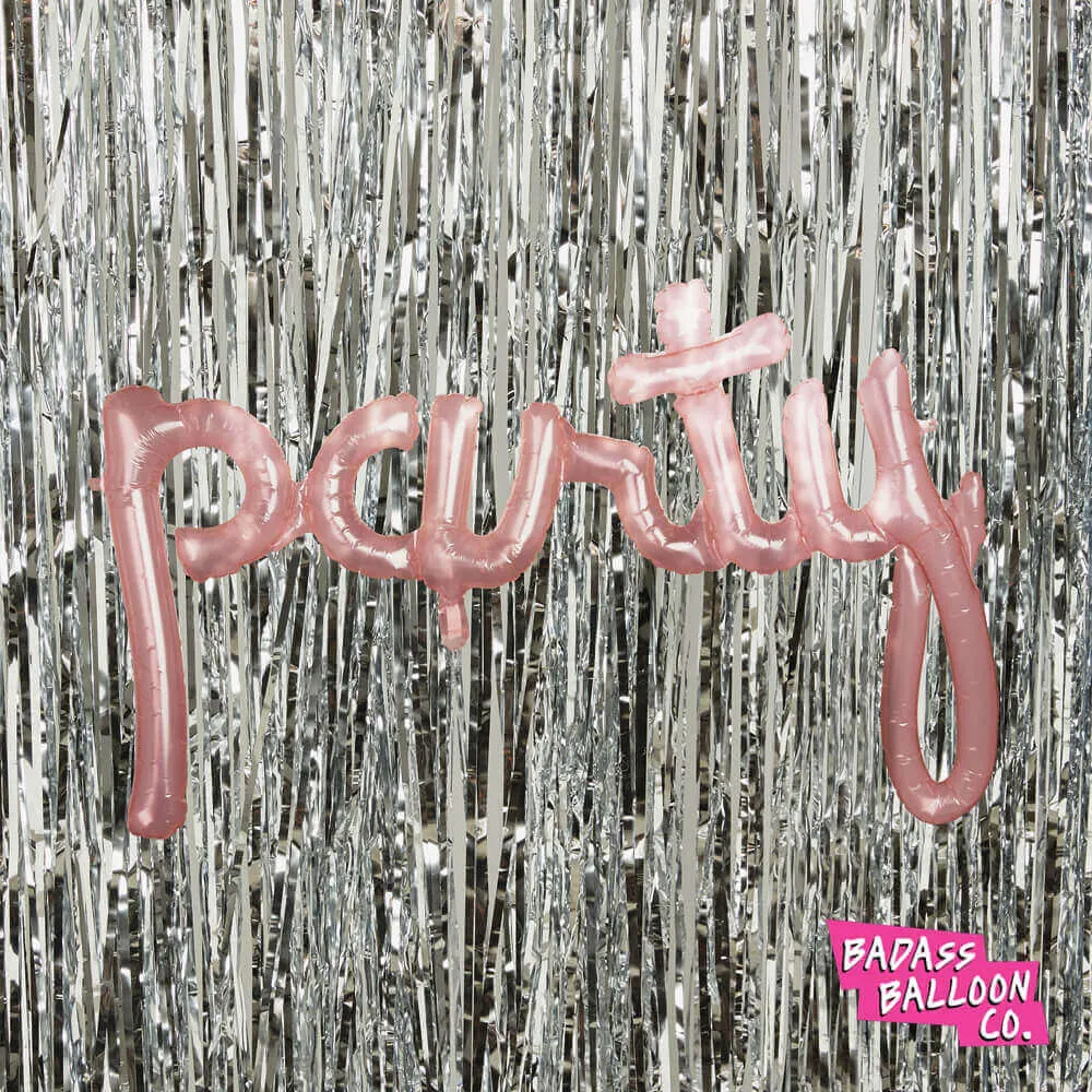 Pink "PARTY" Script Balloon