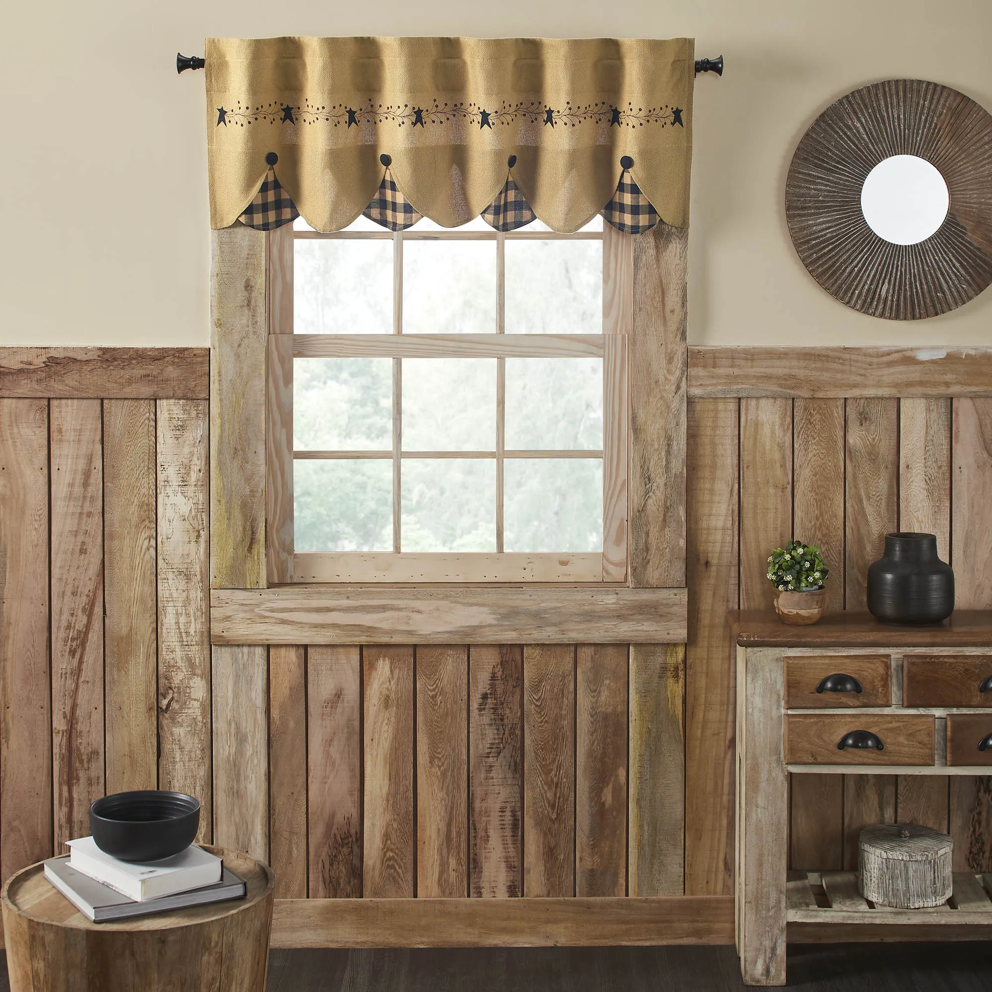 Pip Vinestar Scalloped Layered Valance 18x60