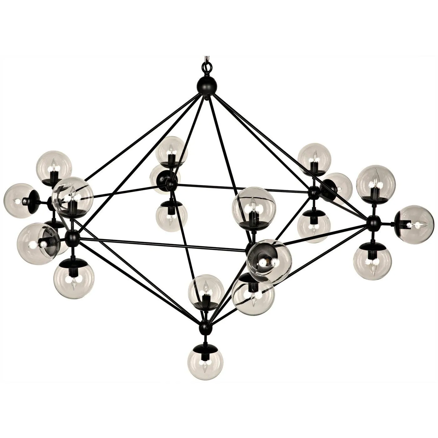 Pluto Chandelier, Large, Black Steel