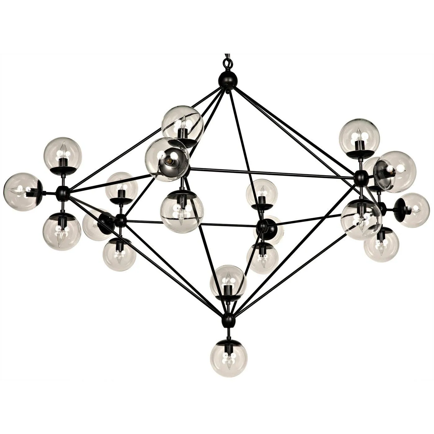 Pluto Chandelier, Large, Black Steel